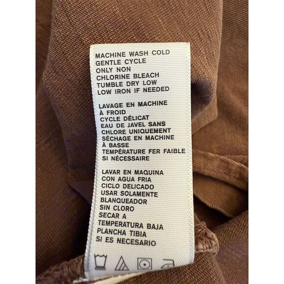 James Perse High Twist Jersey Oversized Polo Brown V-Neck Top NWT Size 0 XS - Picture 8 of 8